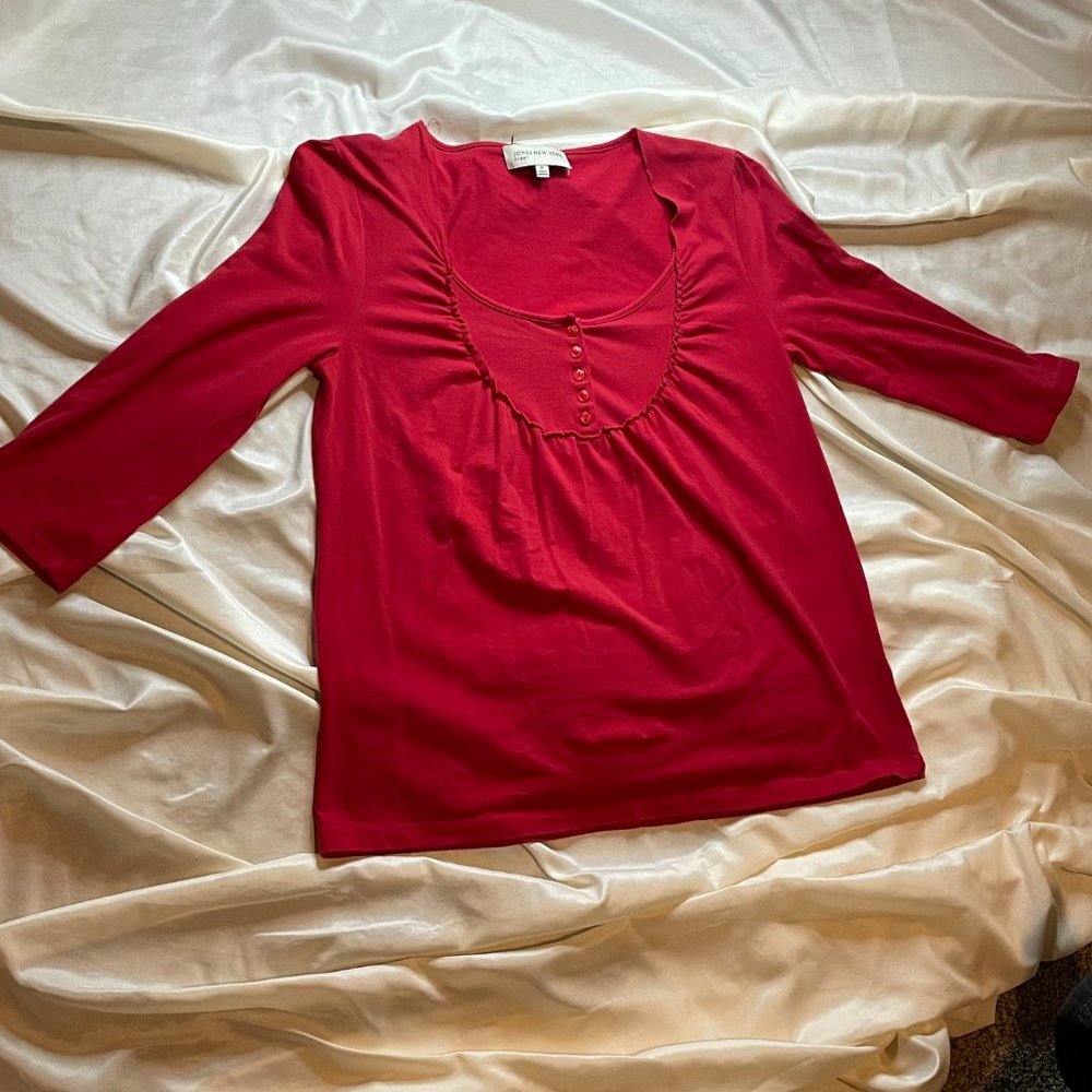 Jones New York Sport Long Sleeve Red Size Medium